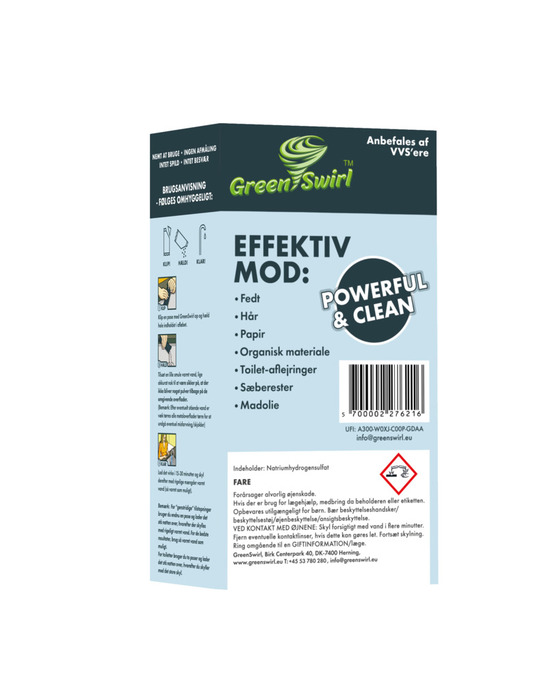 GreenSwirl afløbsrens 2 poser a 233 g